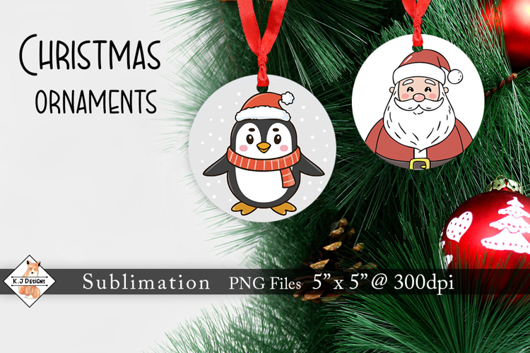Santa & Penguin Deer Christmas Ornaments
