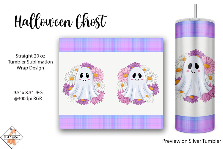 Halloween Ghost Tumbler Wrap Design