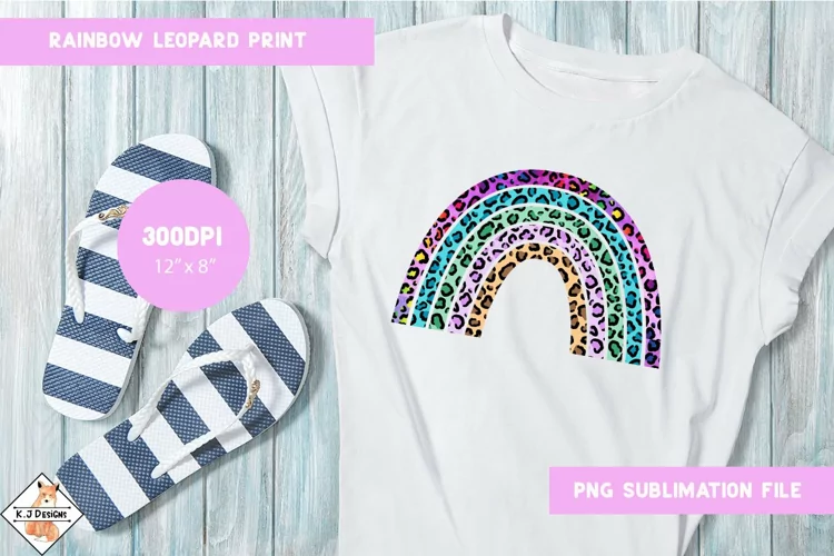 Rainbow Leopard Print Sublimation PNG