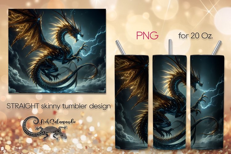 Chinese dragon | mystic Skinny tumbler sublimation design PL example image 1