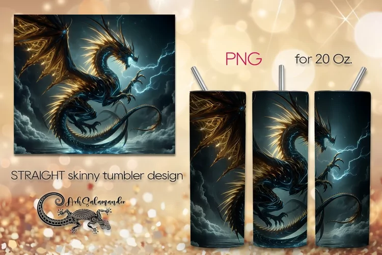 Chinese dragon | mystic Skinny tumbler sublimation design PL