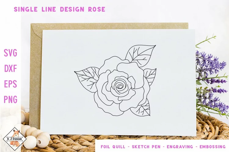 Rose SVG for Foil Quill | Single Line Designs
