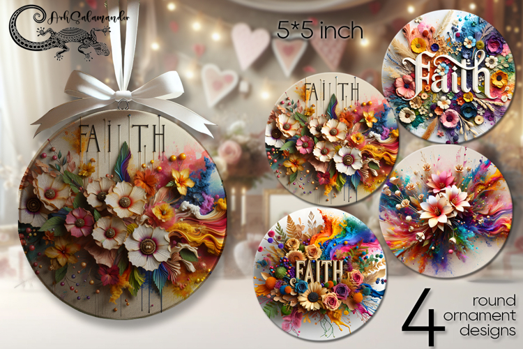 Christian Cross | round ornaments sublimation design P