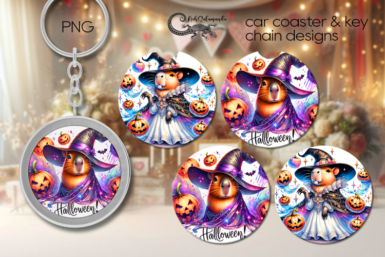 Funny Halloween character | car coaster & key chain designs