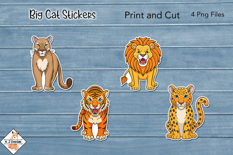 Big Cat Stickers | Print and Cut