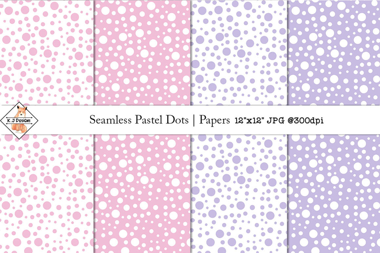 Seamless Pastel Random Dot Digital Papers