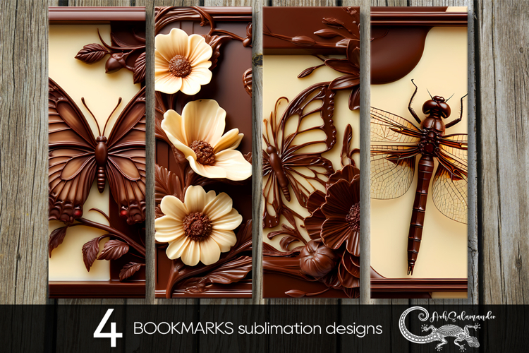 Chocolate is my love | 4 bookmarks sublimation designs PLUS