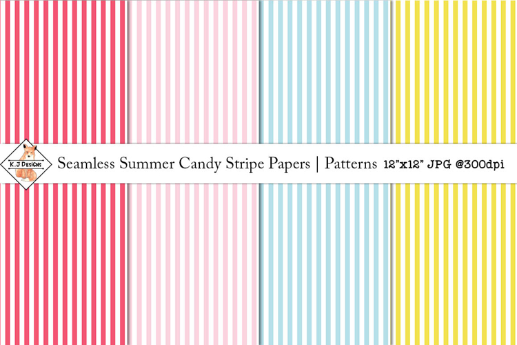 Seamless Summer Candy Stripe Papers | Patterns