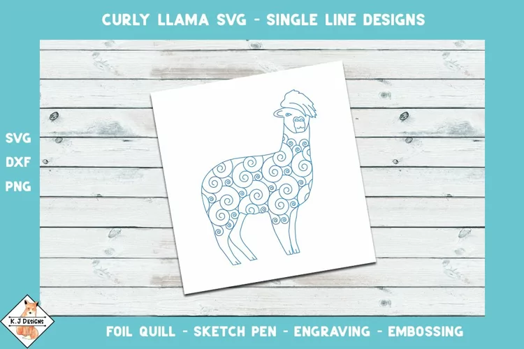 Curly Llama SVG for Foil Quill | Single Line Designs
