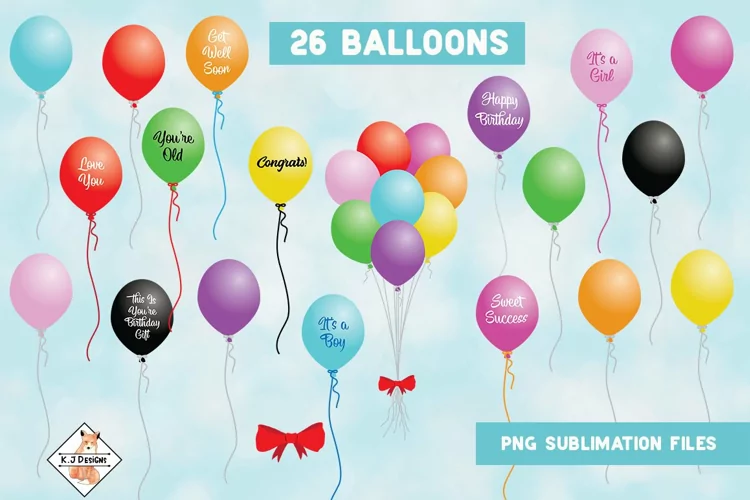 Balloons Bundle | Sublimation Clipart