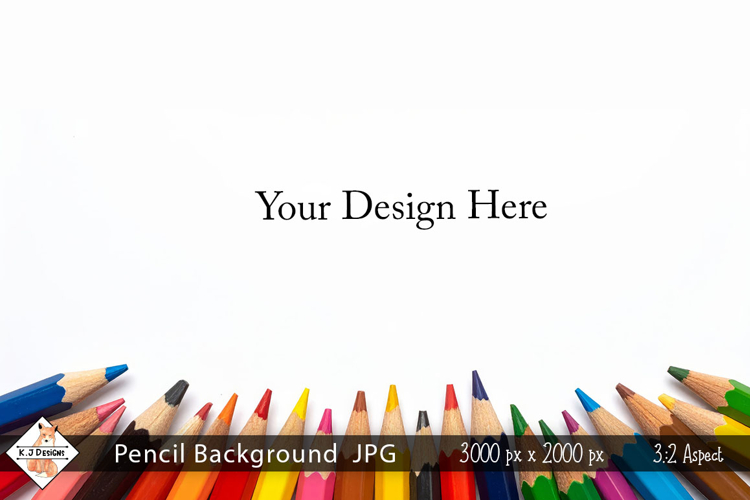 Colored Pencil Mockup Photo JPG | Background