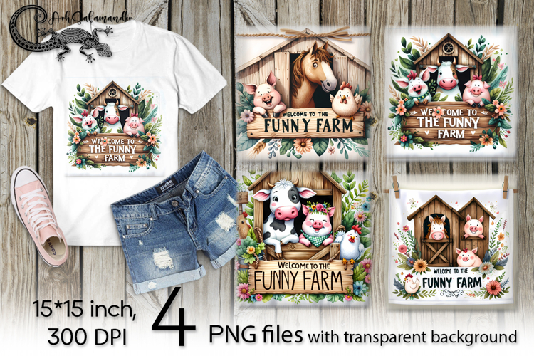 Funny farmhause | 4 PNG Sublimation designs P