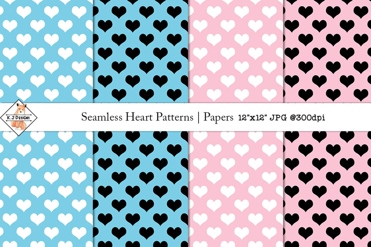 Seamless Heart Patterns | Digital Papers