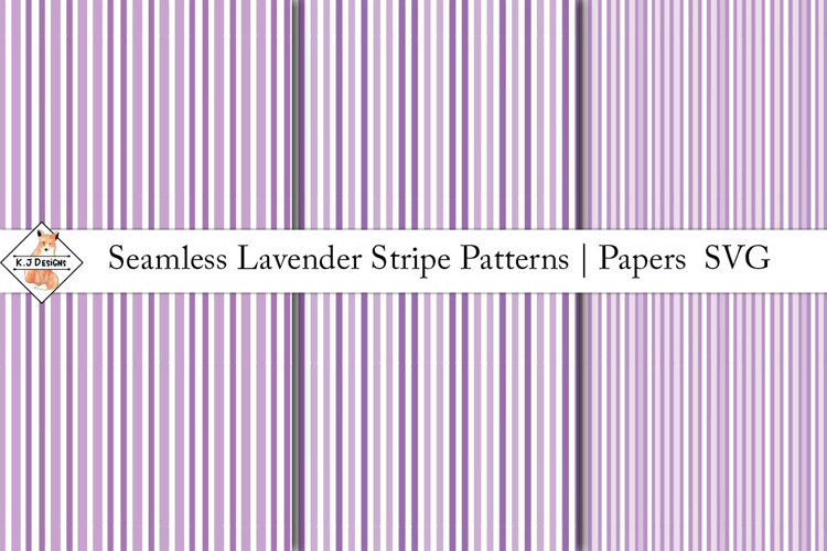 Seamless Lavender Stripe Patterns | Digital Papers SVG