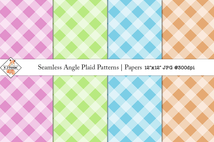 Seamless Angle Buffalo Plaid Patterns | Digital Paper