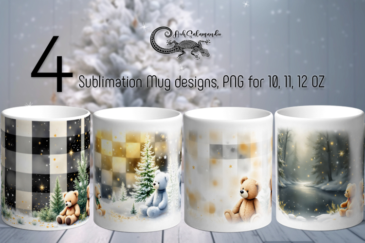 Christmas plaid | 4 vintage Sublimation Mug design PLUS