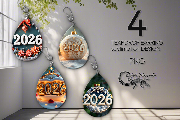 New year moods | 4 xmas Teardrop earring Sublimation PL