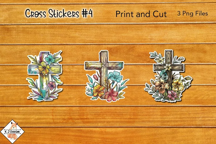 Christian Cross Stickers #4 | Print and Cut
