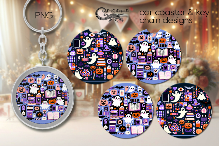 Funny Halloween | Car coaster & key chainsublimation design