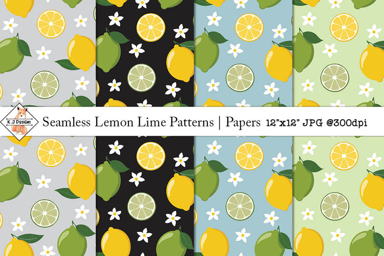 Seamless Lemon Lime Patterns | Papers