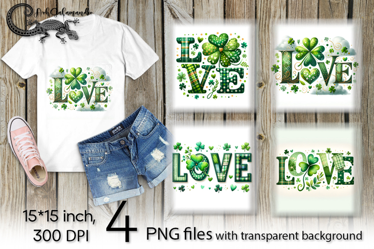 St. Patricks day vibes | 4 PNG Sublimation designs P