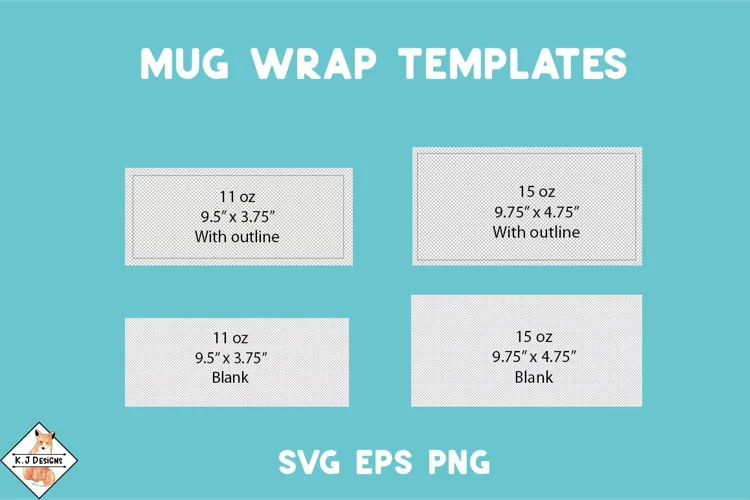 Mug Wrap Sublimation Templates SVG