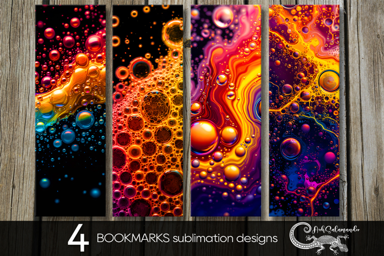 Abstract multicolor | 4 bookmarks sublimation designs PLUS