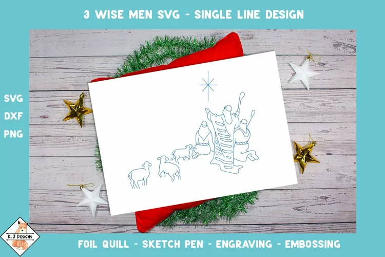 3 Wise Men Christmas SVG Design| Single Line Designs