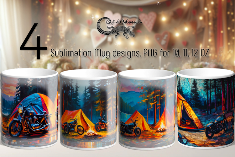 Tent in forest | 4 summer Mug Sublimation design PL