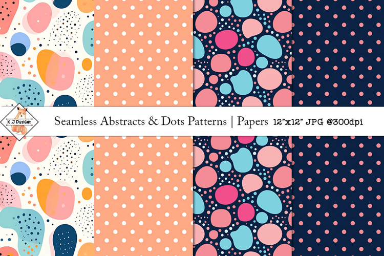 Seamless Abstract & Dots Patterns | Digital Papers