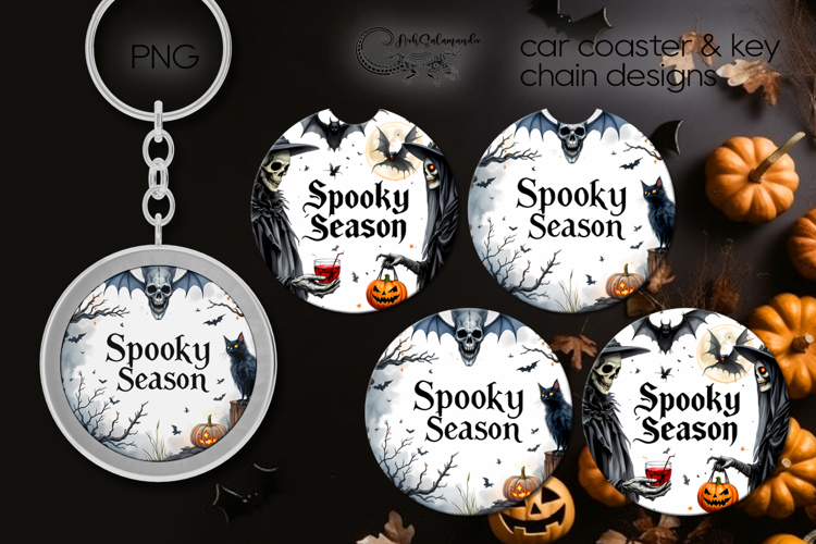 Spooky Halloween | car coaster & key chain sublimation