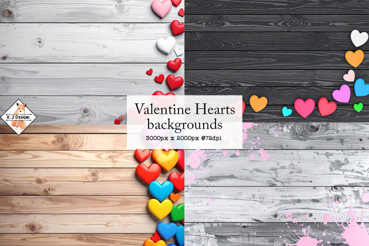 Valentine Hearts Backgrounds jpg | Mockup