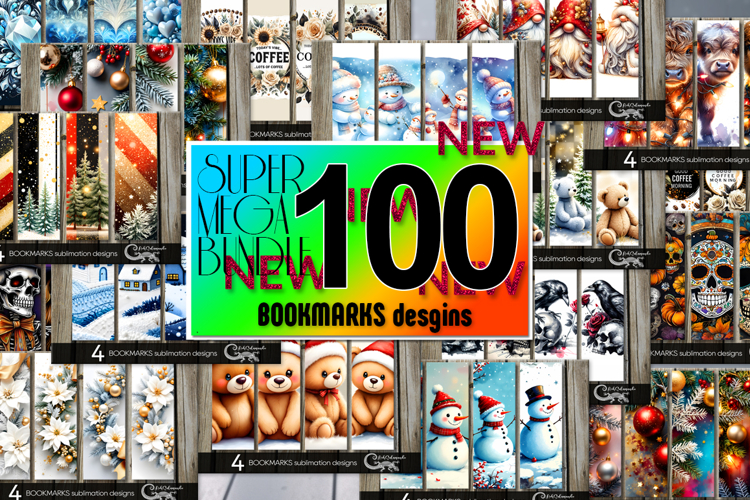 SUPER MEGA BUNDLE 2025 | 100 bookmarks sublimation designs