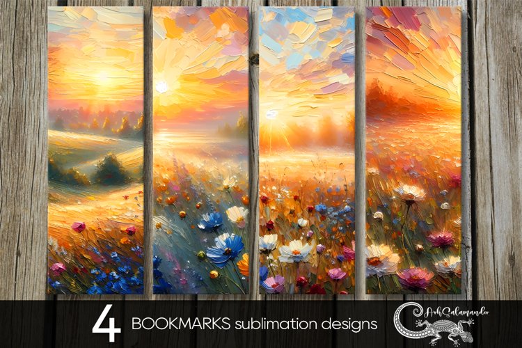 Impressionism landscape | bookmarks sublimation design PLUS example image 1