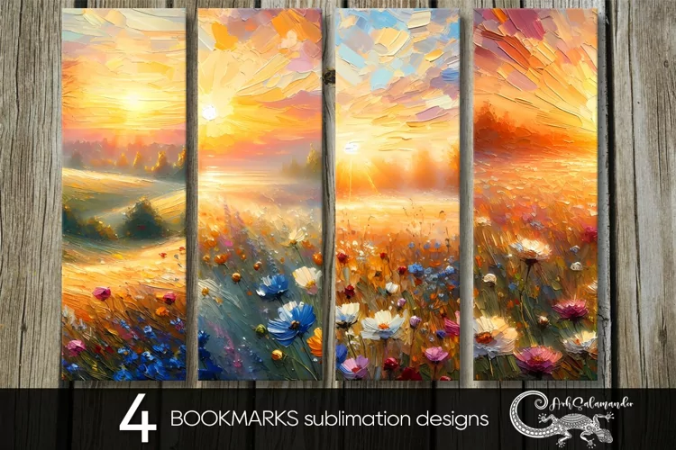 Impressionism landscape | bookmarks sublimation design PLUS