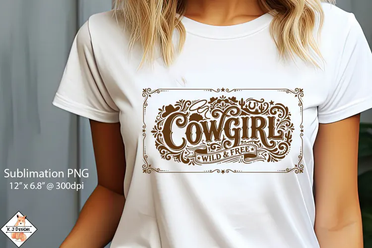Cowgirl Text Western Design