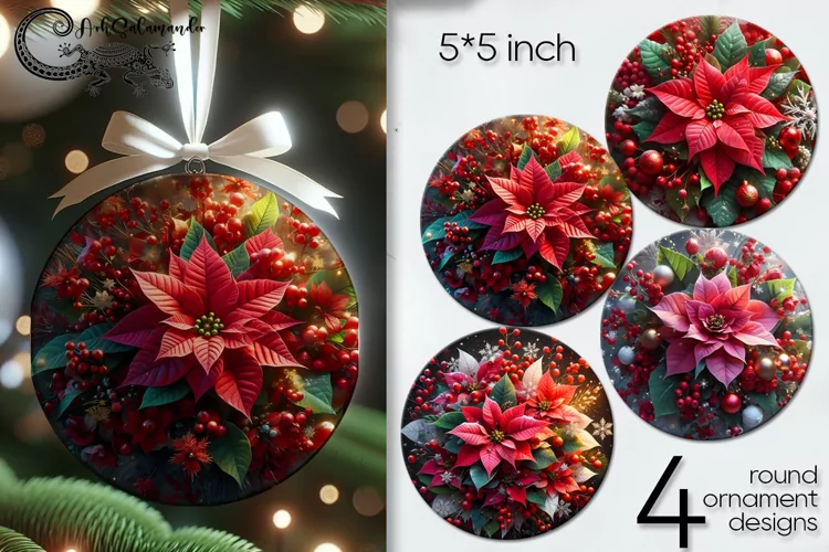Christmas composition | Xmas round ornaments sublimation PL