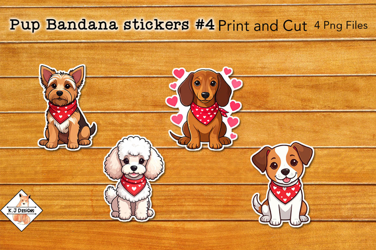 Pup Bandana Stickers #4 | Print and Cut