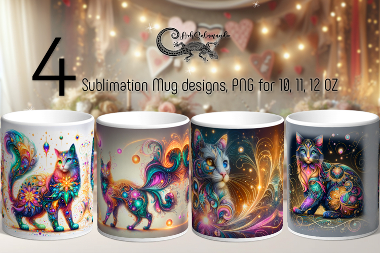 Colorful Cats | pets Mug Sublimation design PL