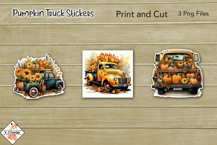 Pumpkin Truck Stickers | Print and Cut