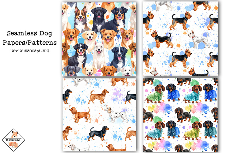 Seamless Dog Digital Papers | Patterns