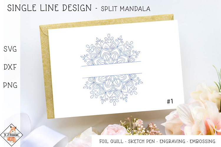 Split Mandala SVG for Foil Quill | Single Line Designs