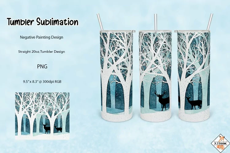 Tumbler Design | Snowy Forest