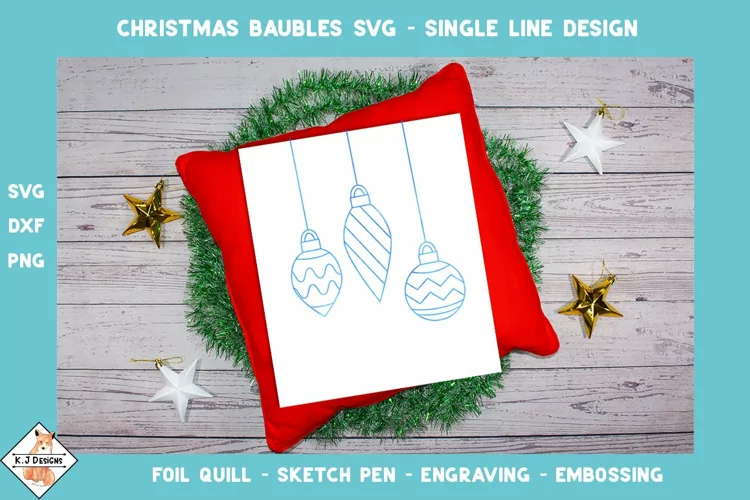 Christmas Baubles SVG Foil Quill | Single Line Designs