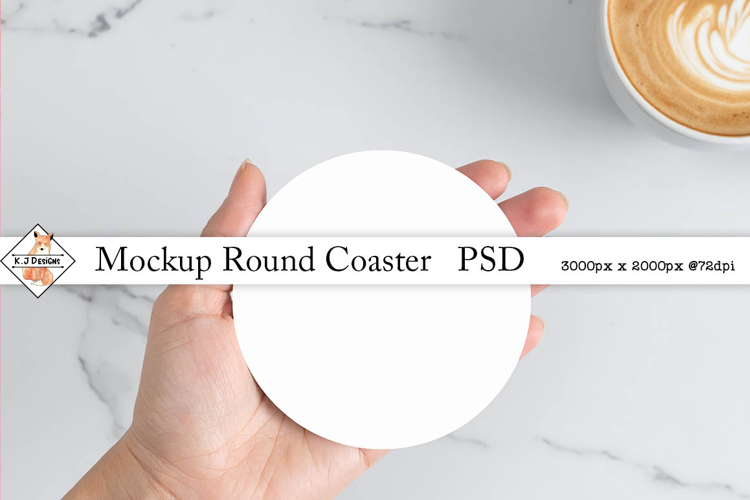 Round Coaster Mockup | PSD Smart Object