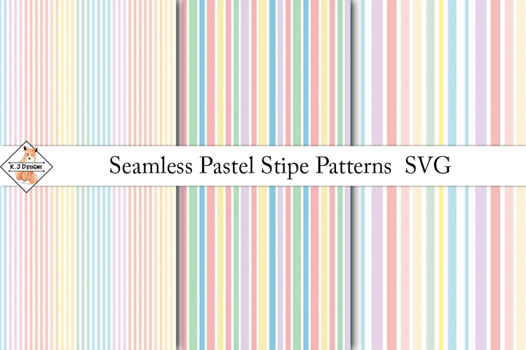 Seamless Pastel Stripe Patterns SVG