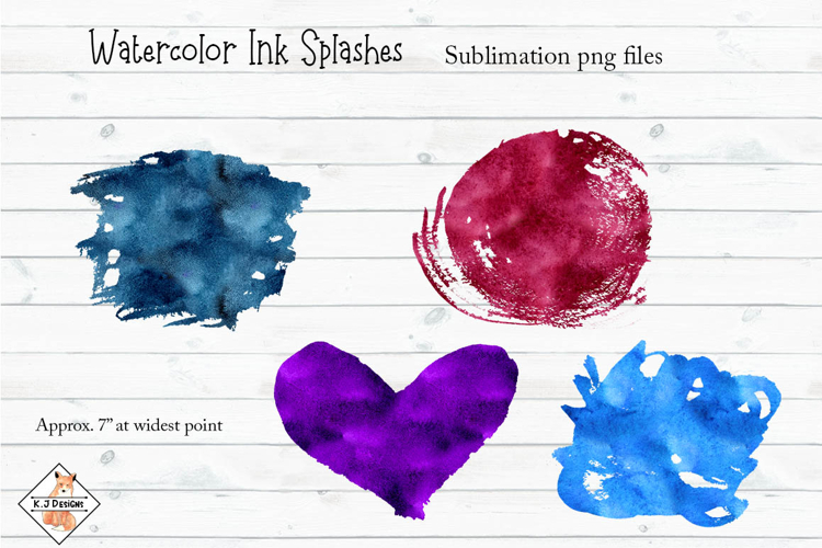 Watercolor Ink Splashes Backgrounds | Sublimation