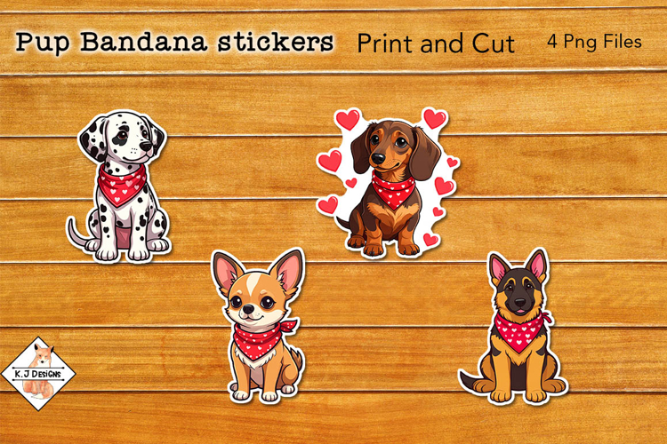 Pup Bandana Stickers | Print and Cut