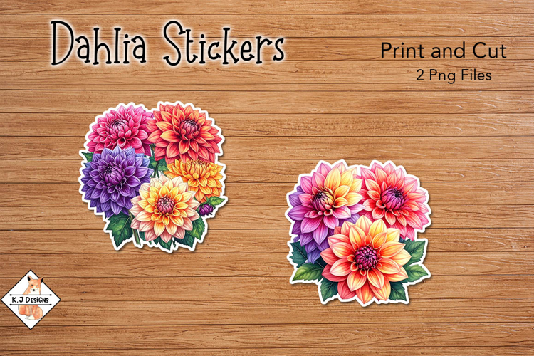 Dahlia Stickers | Print and Cut