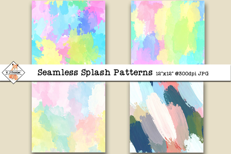 Seamless Splash Colors Digital Papers | Patterns